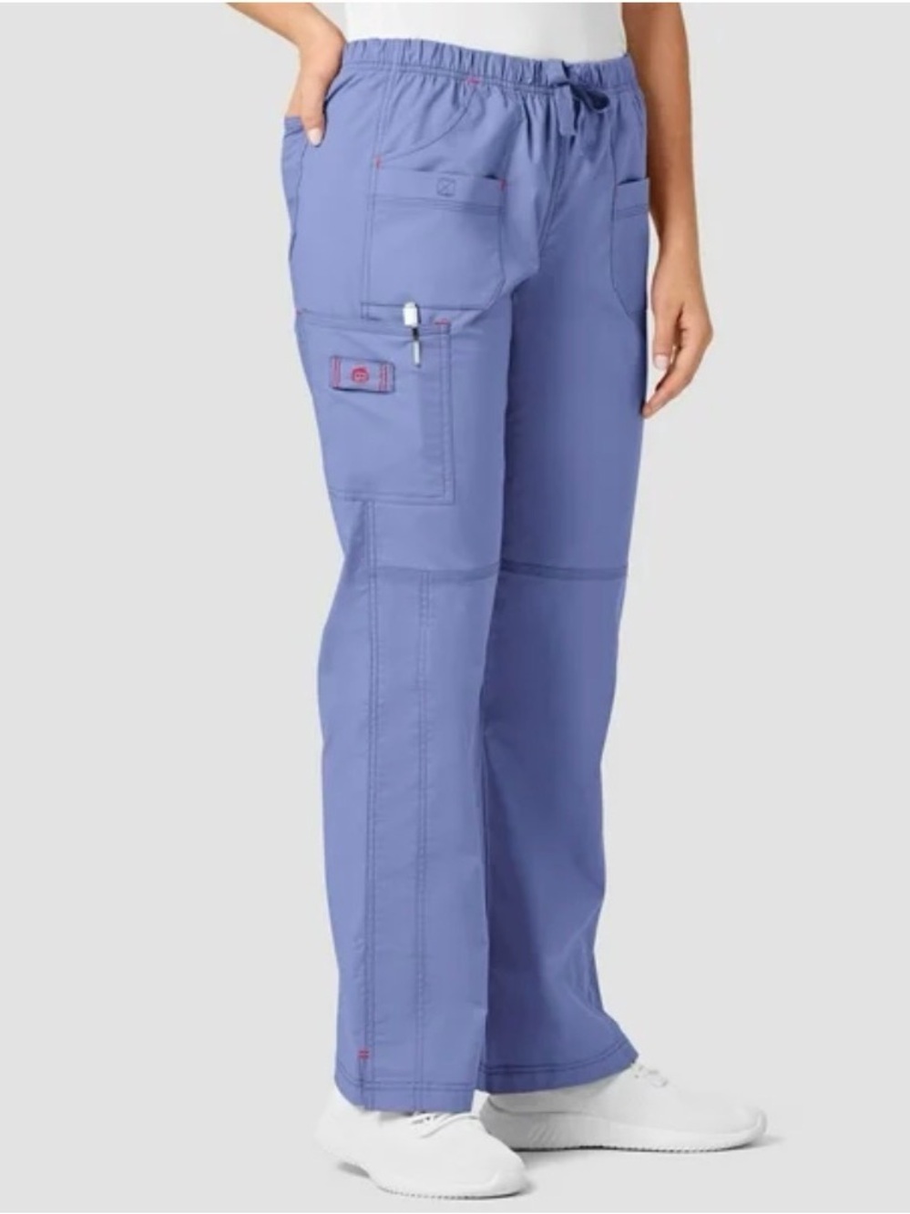 Spread Good Cheer Women's Wide-Leg Scrub Pants in Periwinkle